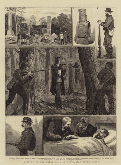 Capture of the Kelly Gang of Australian Bushrangers by Joseph Nash